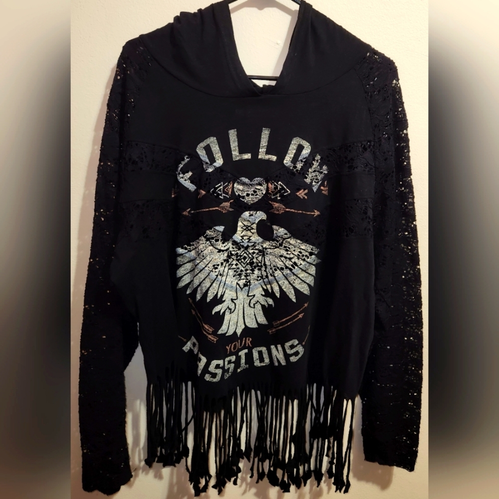 Black long sleeve top